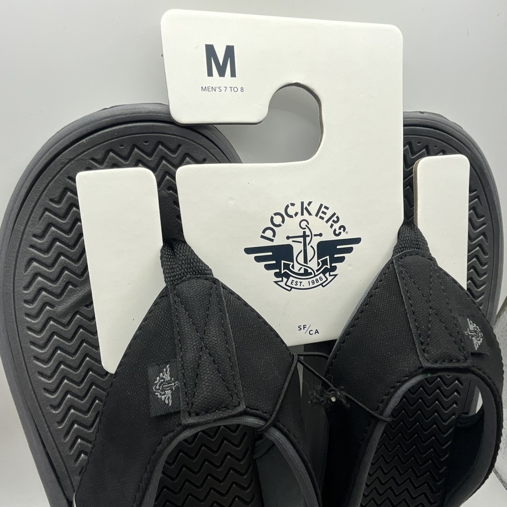 Dockers Mens Sandals Flip-Flops‎ Gray New - Black - size 7/8 - Picture 3 of 6